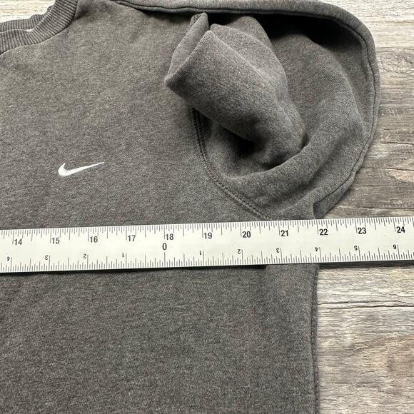 Nike Athletic Dept Club Fleece Gray Mens L Crew Neck Pullover Swoosh Sweatshirt - Picture 6 of 9